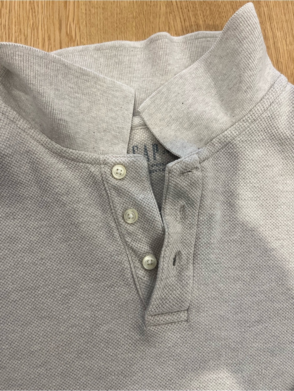 GAP Light Gray Henley Pullover Sweatshirt - Picture 3 of 6